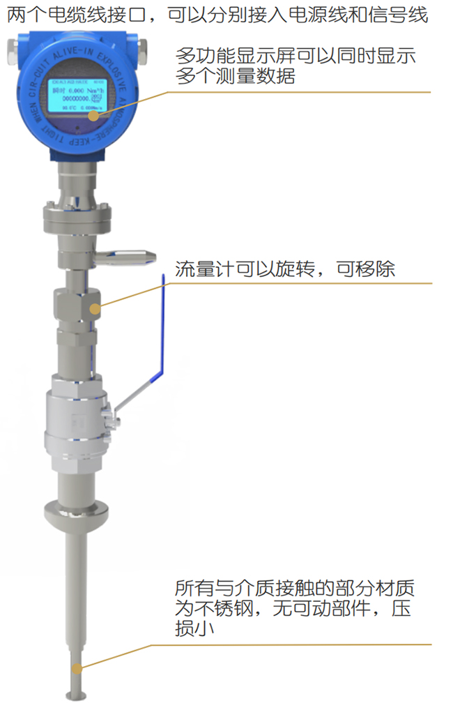 DN125熱式氣體質量流量計結構圖